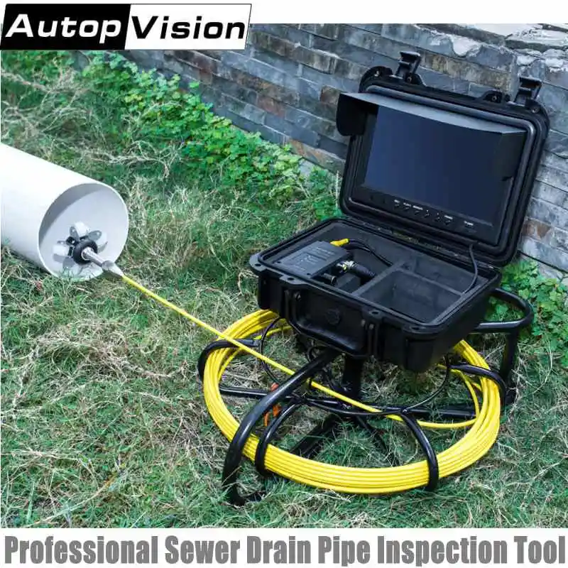 Underwater Inspection Camera 50M - WP9600 - 50m排水管内視鏡カメラ、9インチモニター、1200TVL、産業用パイプライン内視鏡、排水管用水中カメラ
