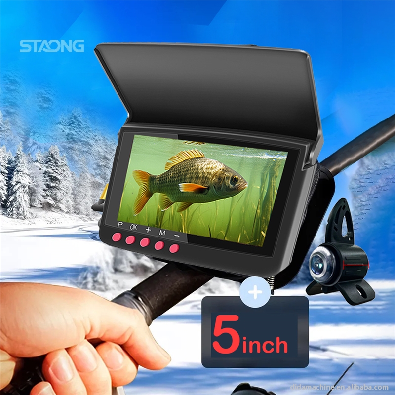 Underwater Fishing Camera 4K - Pro Max水中アイスフィッシングカメラ、2000TVL 4K 5インチモニター、赤外線LED、防水ポータブル魚群探知機