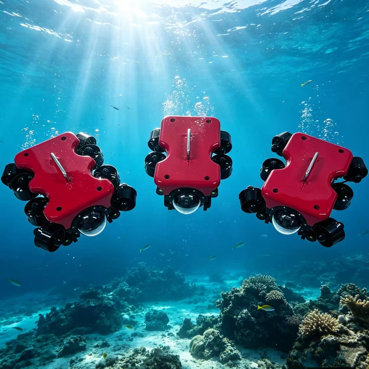 Underwater Inspection Camera 50M - FD-Mini-ROV：50m深度まで対応、4～8個の推進装置を搭載した水中遠隔操作型車両。1080Pカメラを搭載し、教育目的の検査に最適。