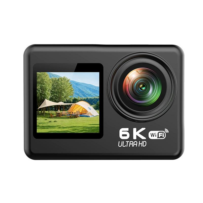 Underwater Fishing Camera 4K - 6K安定化機能付きWiFiアクションカメラ、4Kビデオタッチコントロール、HDワイヤレス撮影、サイクリング、水中釣り、ビデオ撮影に最適