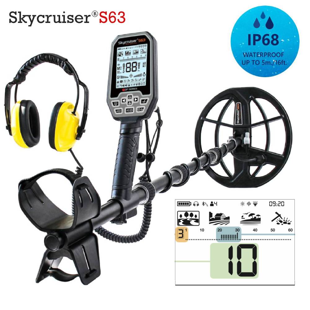 Underwater Metal Detector Waterproof - プロ仕様完全防水高深度地下金属探知機S63マルチ周波数全金属探査発見器