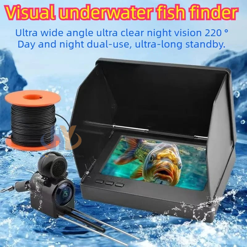 Underwater Fishing Camera 4K - 水中ビジュアル魚群探知機ディスプレイ釣りカメラディスプレイナイトビジョン防水超クリア水中釣りカメラ