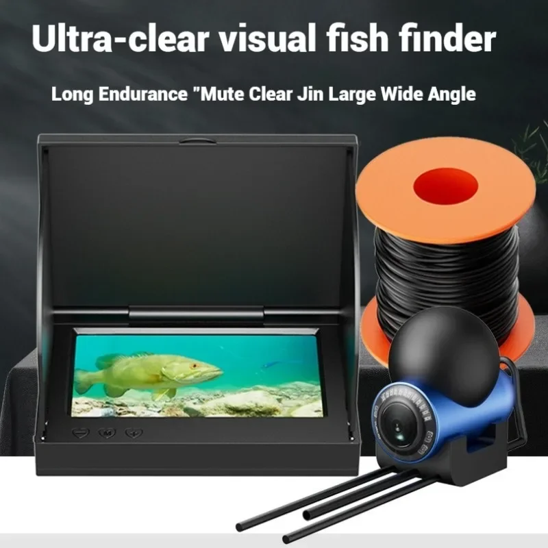 Underwater Fishing Camera 4K - 4.3インチ/5インチナイトビジョン水中釣りカメラ、HDスクリーン魚群探知機モニター付き、15m/20m/30m/50mロングライン