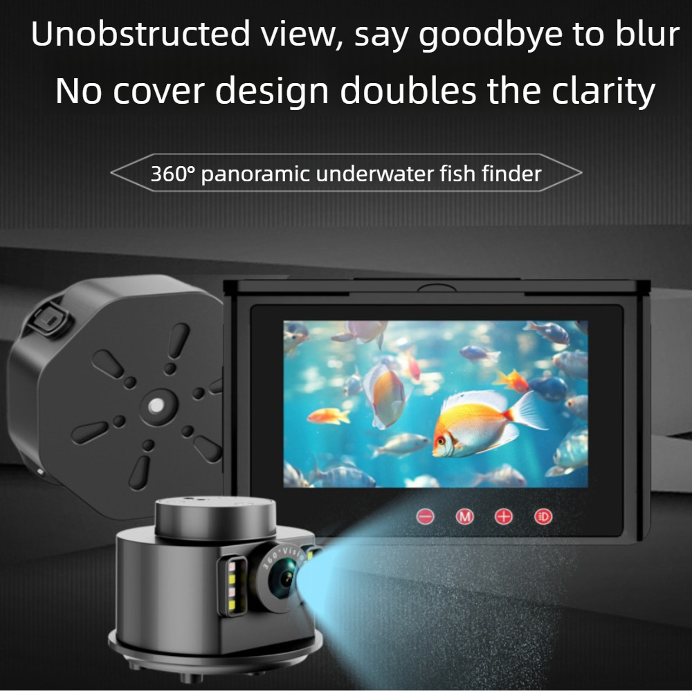 360 °   カバーなしの回転式魚群探知機、温度・水深表示 - Underwater Fishing Camera 4K のレビューと価格