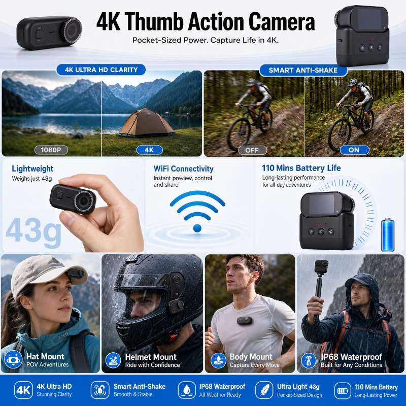 APEX Action 4K カメラ ミニ POV 磁気スポ - Underwater Fishing Camera 4K のレビューと価格