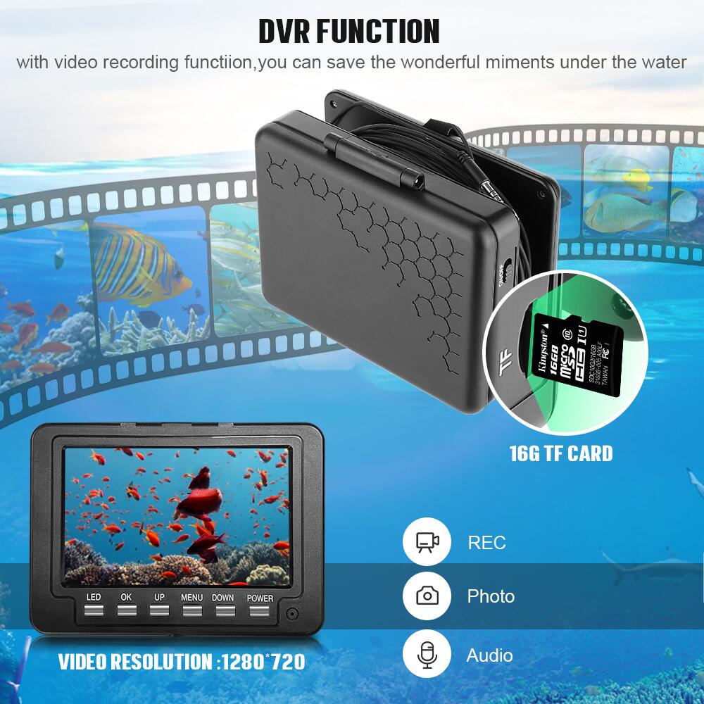 水中釣りカメラ - 5000mAh充電式バッテリー、1000 - Underwater Fishing Camera 4K のレビューと価格