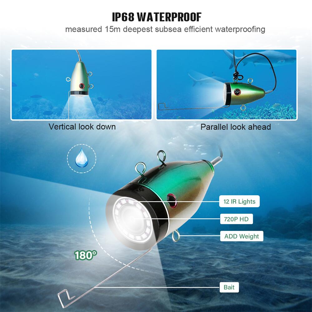 水中釣りカメラ - 5000mAh充電式バッテリー、1000 - Underwater Fishing Camera 4K のレビューと価格