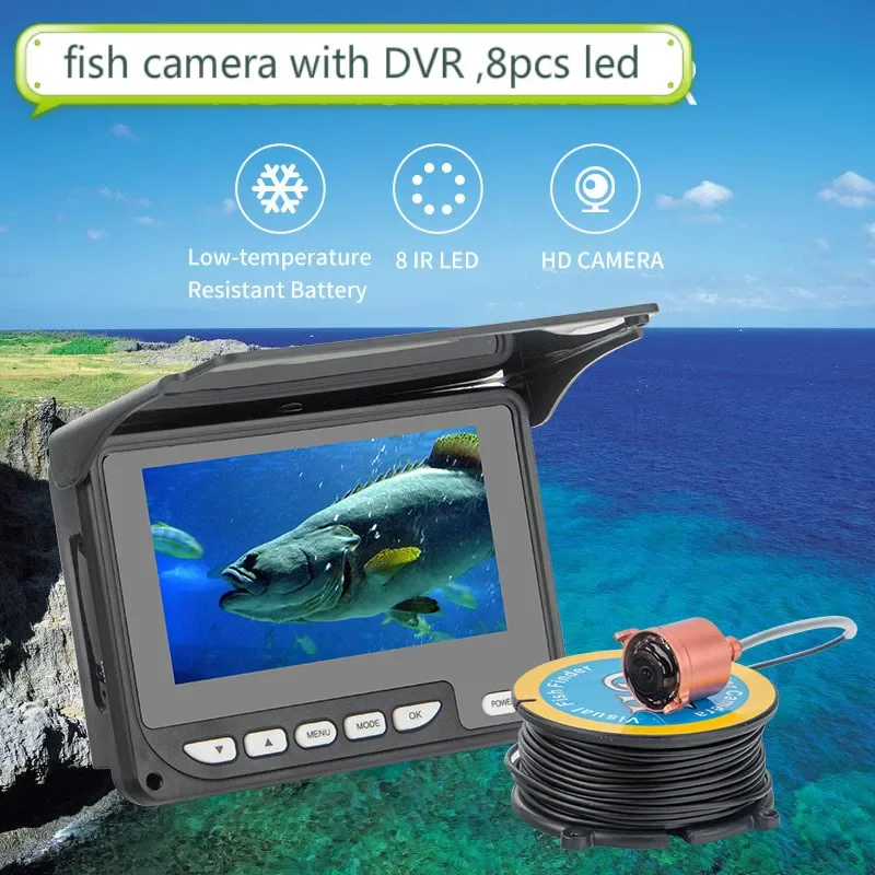 広角水中釣りカメラ,氷釣りカメラ,8 IR LED,高出力バ - Underwater Fishing Camera 4K のレビューと価格