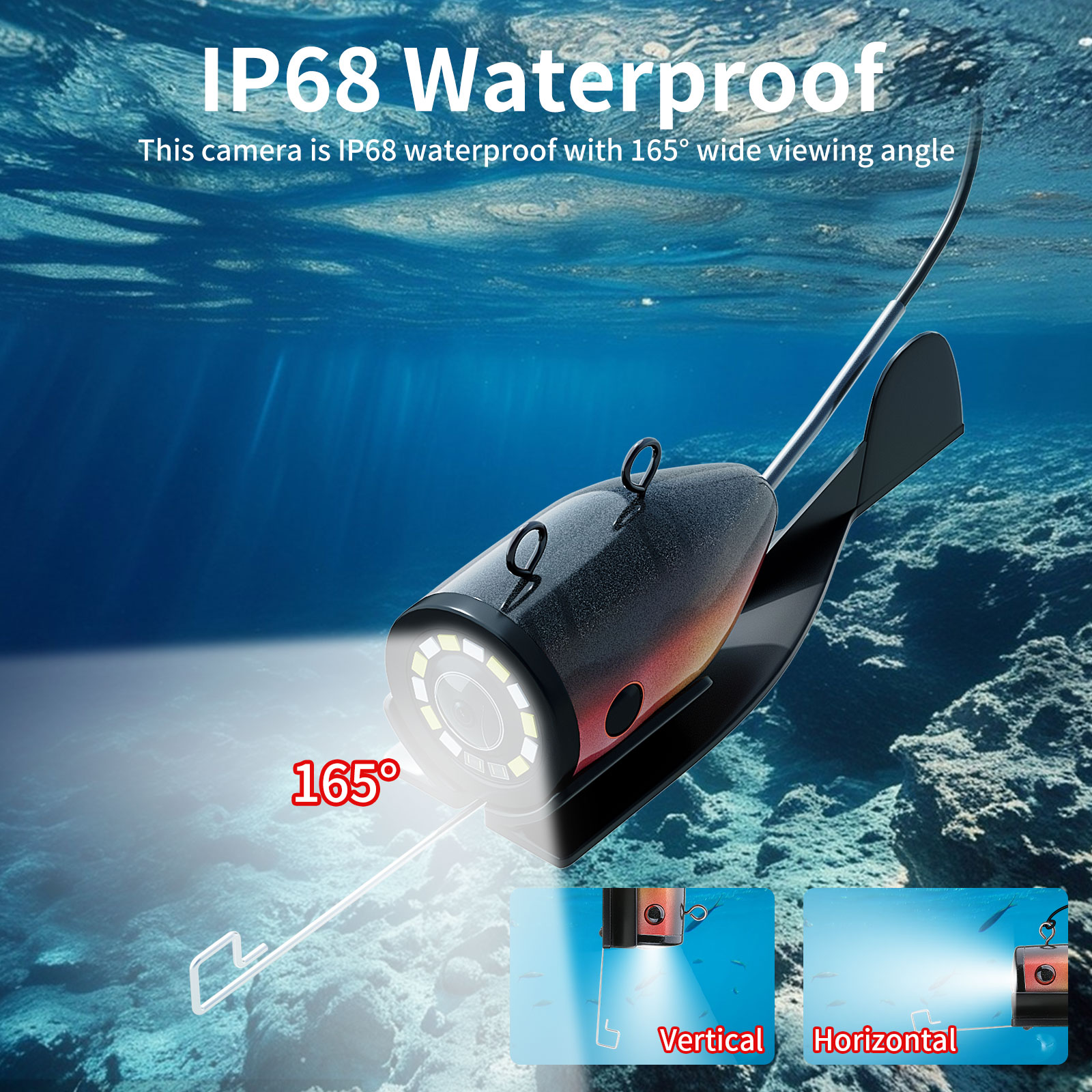 水中釣りカメラ - 15/30/50M ケーブル魚群探知機、 - Underwater Fishing Camera 4K のレビューと価格