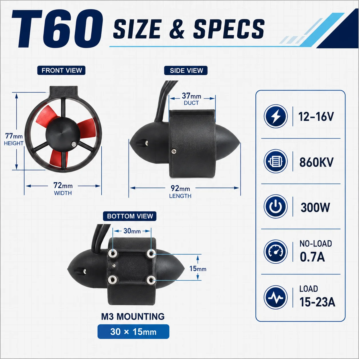 防水仕様のT60水中推進機、860KVブラシレスモーター、3 - Rov Underwater Robot Thruster のレビューと価格
