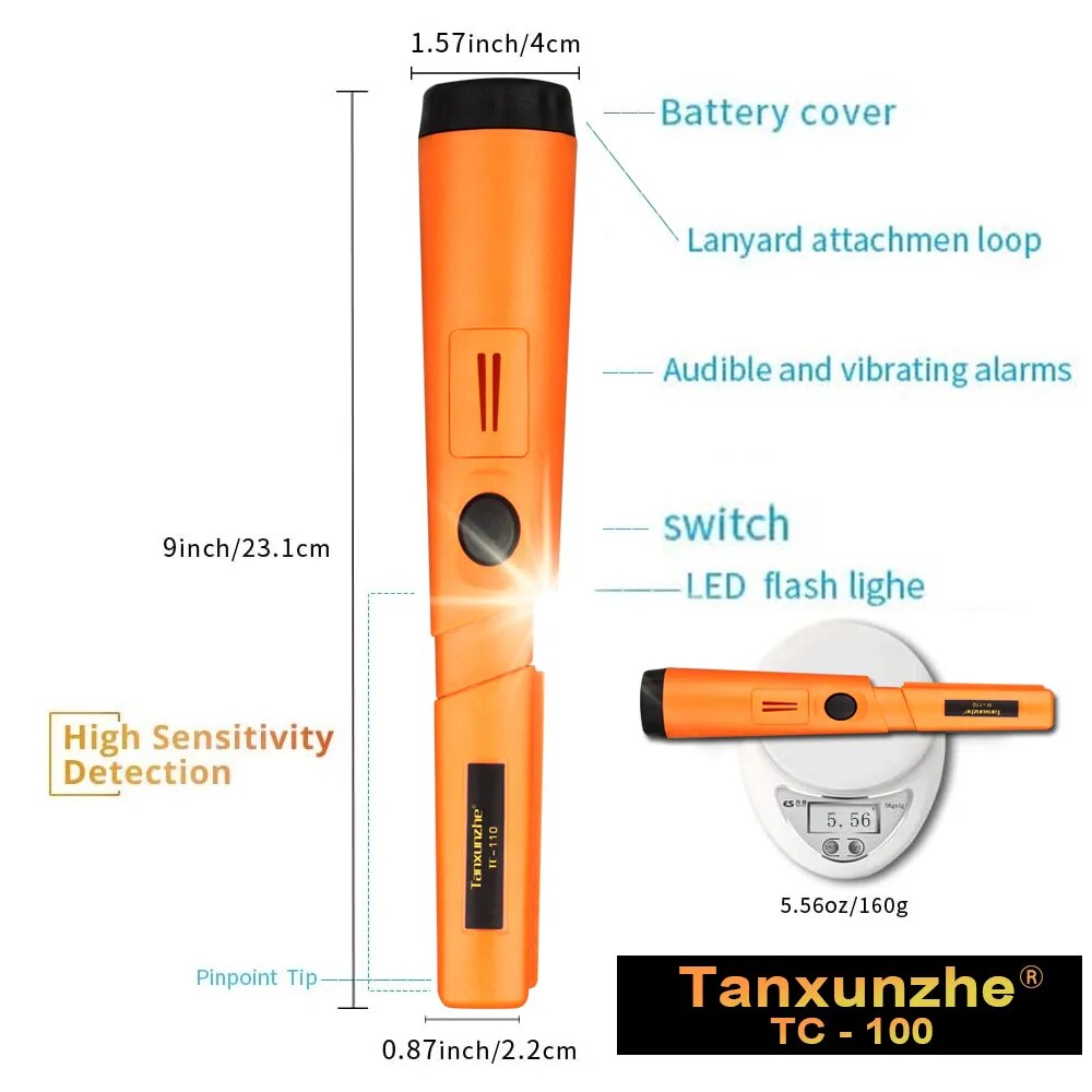 TC-110 高品質ハンドヘルド金属探知機 ポジショニングロ - Underwater Metal Detector Waterproof のレビューと価格